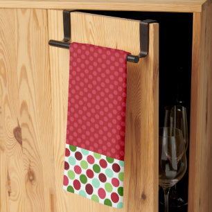 Christmasy Polka Dots Microfiber Kitchen Towel