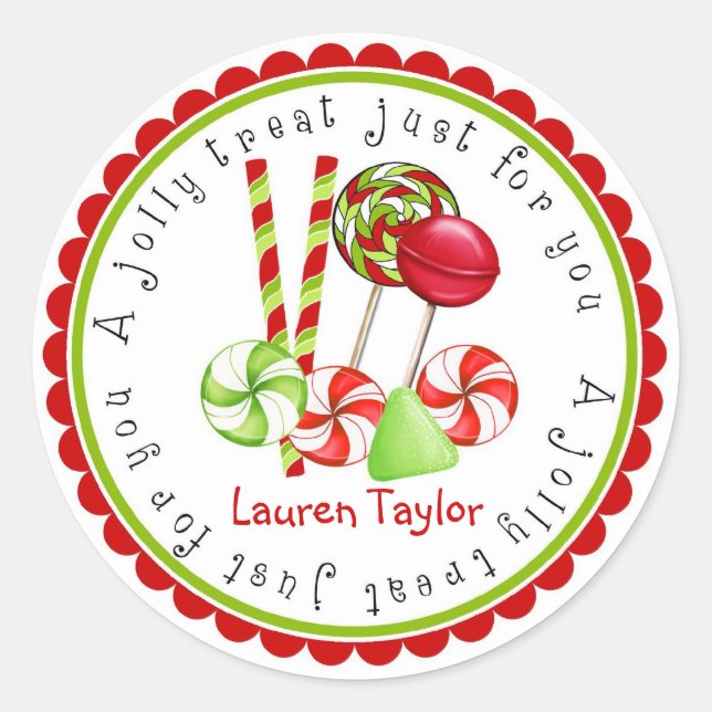 Christms Candy Holiday Stickers (Front)