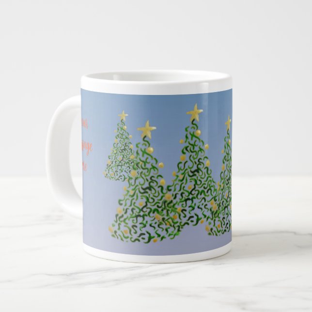 Christms Trees Large Coffee Mug (Front Left)