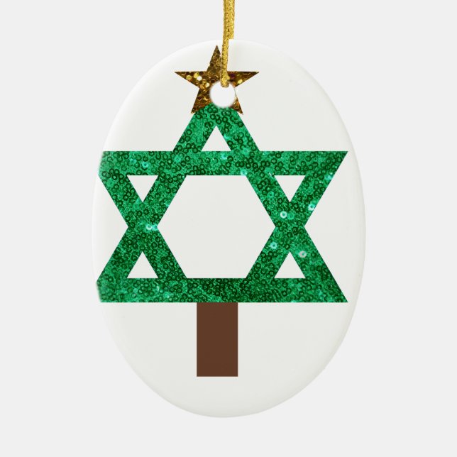 christmukkah christmas tree ceramic tree decoration (Front)