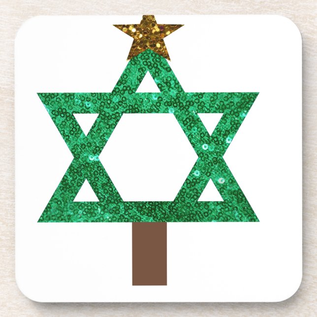 christmukkah christmas tree coaster (Front)