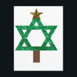 christmukkah christmas tree holiday postcard<br><div class="desc">christmukkah, hanukkah, , "star of david", chanukka, christmukka chanukkah , "ugly christmas", hannukah, channukah, hanukka , "christmas tree", christmas, xmas, sequin, green gold, glitter, glittery, glittering white blank custom customise customised personalised funny jewish jew hebrew holidays</div>