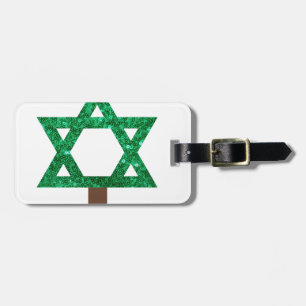 christmukkah christmas tree luggage tag