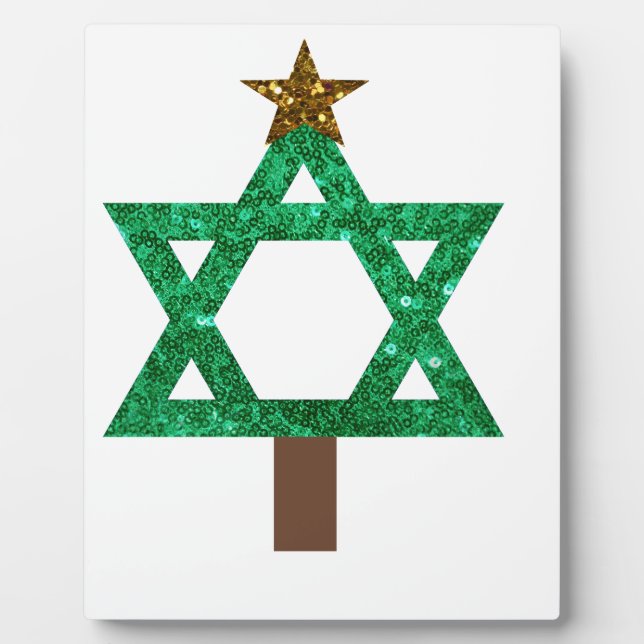 christmukkah christmas tree plaque (Front)