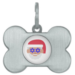 christmukkah santa claus emoji pet ID tag