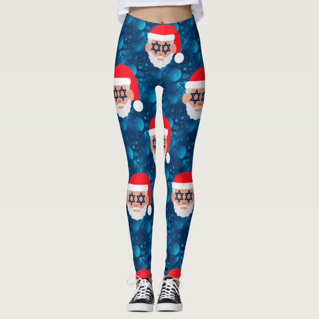 christmukkah santa emoji leggings (Front)