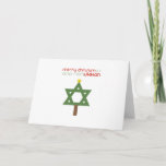 CHRISTMUKKAH TREE HOLIDAY CARD<br><div class="desc">Holiday Humour T-shirts and Apparel Funny Holiday Gear: T-shirts,  Hoodies,  Stickers,  Buttons,  and gifts.</div>