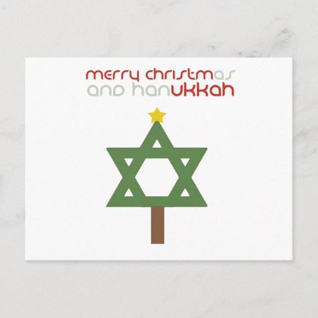 CHRISTMUKKAH TREE HOLIDAY POSTCARD (Front)