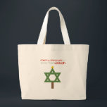 CHRISTMUKKAH TREE LARGE TOTE BAG<br><div class="desc">Holiday Humour T-shirts and Apparel Funny Holiday Gear: T-shirts,  Hoodies,  Stickers,  Buttons,  and gifts.</div>