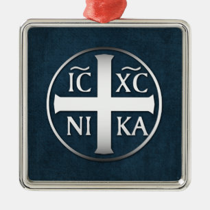 Christogram ICXC NIKA Jesus Conquers Metal Tree Decoration