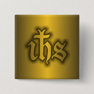 Christogram (IHS) Gold 15 Cm Square Badge