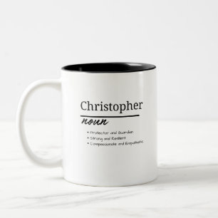 Christopher, Boy Personalised Name Definition Two-Tone Coffee Mug