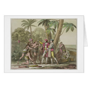 Christopher Columbus (1451-1506) with Native Ameri
