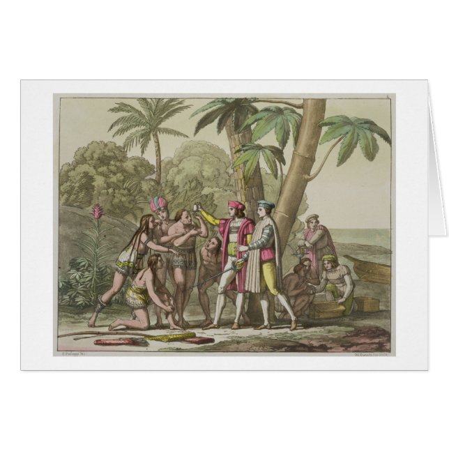 Christopher Columbus (1451-1506) with Native Ameri (Front Horizontal)