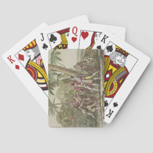 Christopher Columbus (1451-1506) with Native Ameri Playing Cards