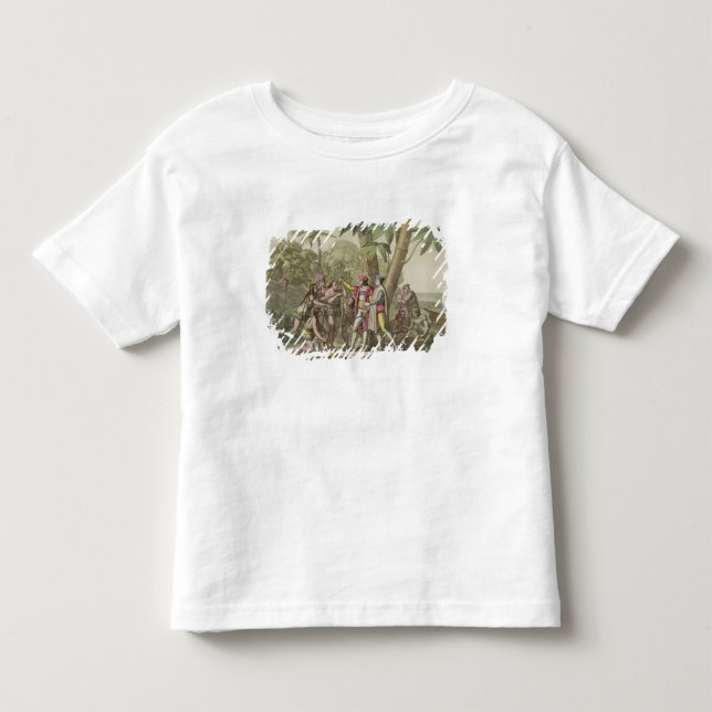 Christopher Columbus (1451-1506) with Native Ameri Toddler T-Shirt (Front)