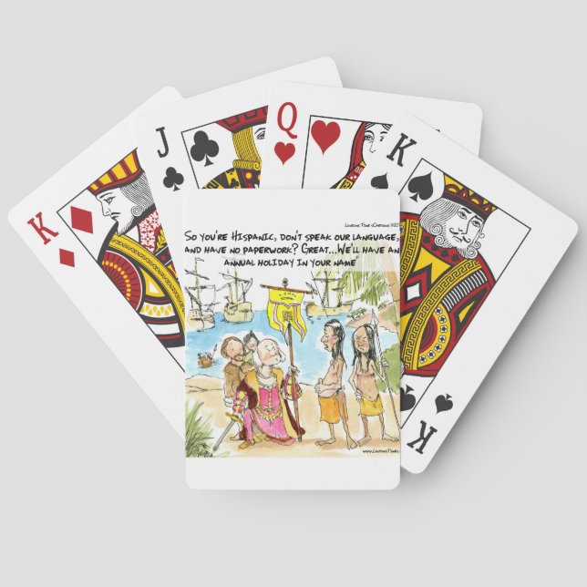 Christopher Columbus Immigrates To America Funny Playing Cards (Back)
