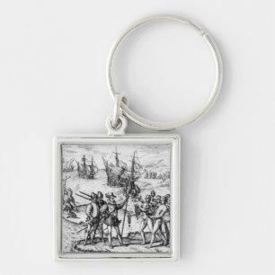 Christopher Columbus  receiving  gifts Key Ring