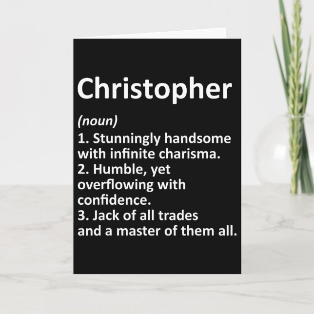 Christopher Definition Personalized Name Funny Bir Card (Front)