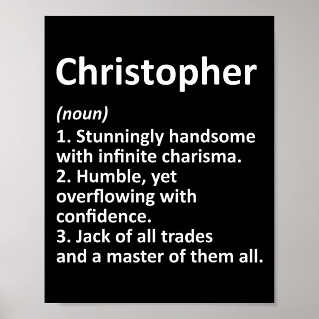 Christopher Definition Personalized Name Funny Bir Poster (Front)