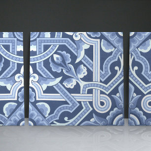 Christopher Dresser's Delft Blue Floral Pattern Ceramic Tile
