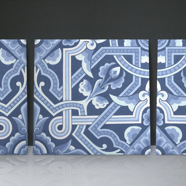 Christopher Dresser's Delft Blue Floral Pattern Ceramic Tile (Creator Uploaded)