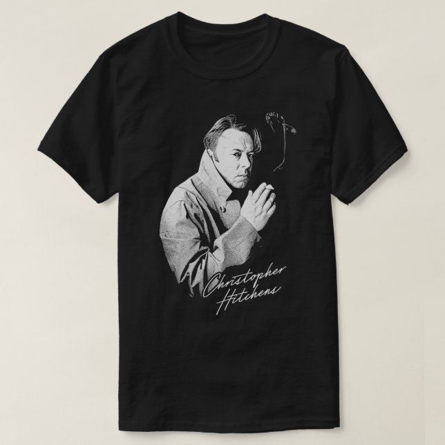 Christopher Hitchens Retro Style Fan Design T-Shirt (Design Front)