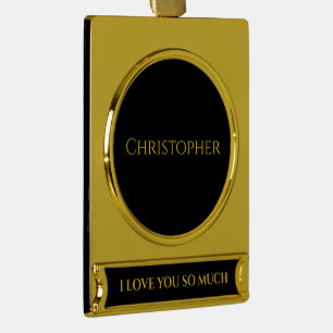 Christopher Man's Name Customisable Gold Plated Banner Ornament