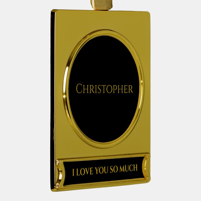 Christopher Man's Name Customisable Gold Plated Banner Ornament (Right)