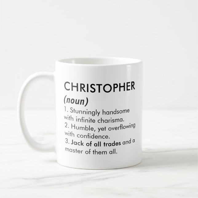 Christopher name, Editable name, Custom name Coffee Mug (Left)