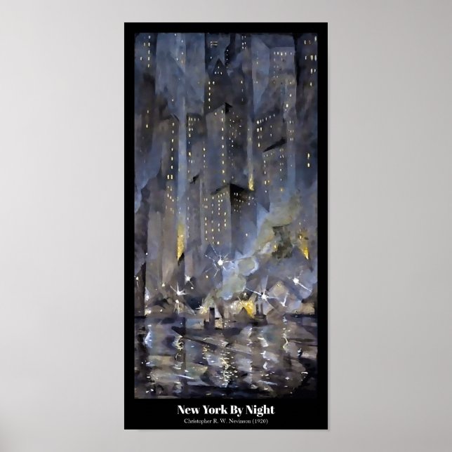 Christopher Nevinson - New York By Night 1920 Poster (Front)