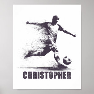 Christopher Soccer Boys Personalised First Name Ch Poster