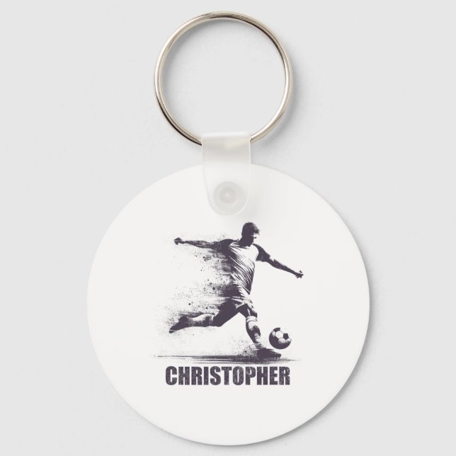 Christopher Soccer Boys Personalized First Name Ch Key Ring (Front)