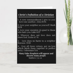 Christ's Definition Of A Christian Bible Verse Eva Card