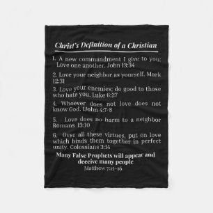 Christ's Definition Of A Christian Bible Verse Eva Fleece Blanket