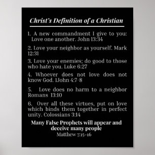 Christ's Definition Of A Christian Bible Verse Eva Poster