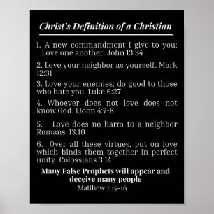Christ's Definition Of A Christian Bible Verse Eva Poster