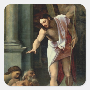 Christ's Descent into Limbo, c. 1532 Square Sticker