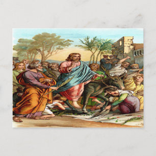 christs entry into postcard