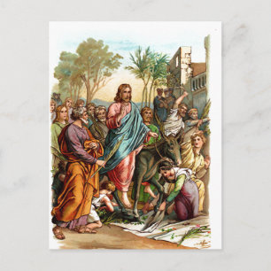 christs entry into postcard