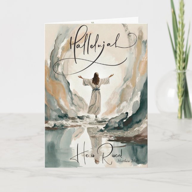 Christ's resurrection painting Easter Holiday Card (Front)