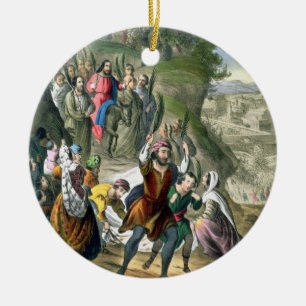 Christ's Triumphal Entry into Jerusalem, from a bi Ceramic Tree Decoration