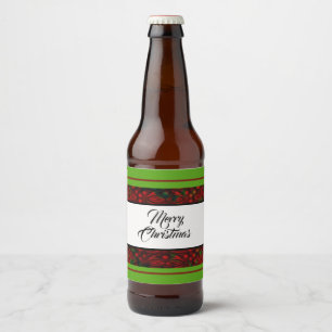 Chritmas Faux Foil Design 3 Beer Bottle Label