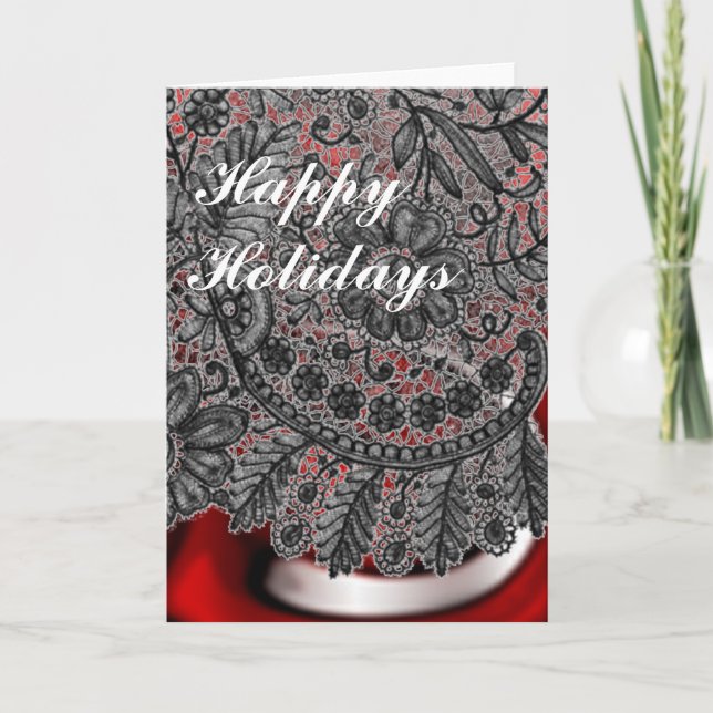 Chritmas Lace Holiday Card (Front)