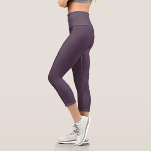 Chroma Textura - Fig High Waisted Capri Leggings