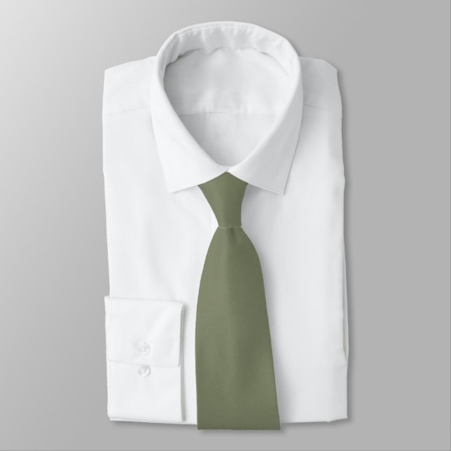 Chroma Textura - Sage Solid Colour Neck Tie (Tied)