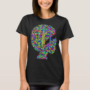 Chromatic Abstract Women Watercolor Afro Art Desig T-Shirt