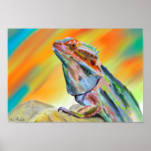 Chromatic Bearded Dragon Paint Poster