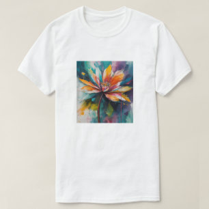 "Chromatic Bloom: Abstract Flower Art" T-Shirt