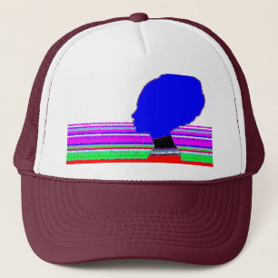 Chromatic Blue Profile – Pop Art Trucker Hat
